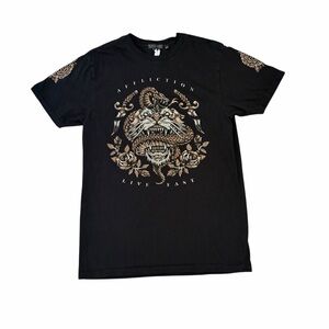 Affliction Brawl City T-Shirt Graphic Rhinestone Mens Medium